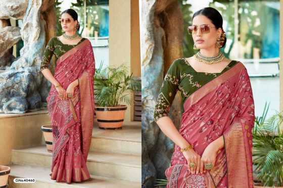 5D-DESIGNER-AAHANA-SOFT-SILK-JEQAURD-KASAB-BORDER-CHIFFON-WITH-PANEL-BUTTA-BRIGHT-PRINT-WITH-EMBROIDERY-WORK-BLOUSE-SAREE-CATALOGUE-8