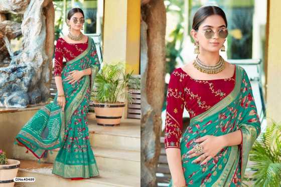 5D-DESIGNER-AAHANA-SOFT-SILK-JEQAURD-KASAB-BORDER-CHIFFON-WITH-PANEL-BUTTA-BRIGHT-PRINT-WITH-EMBROIDERY-WORK-BLOUSE-SAREE-CATALOGUE-9