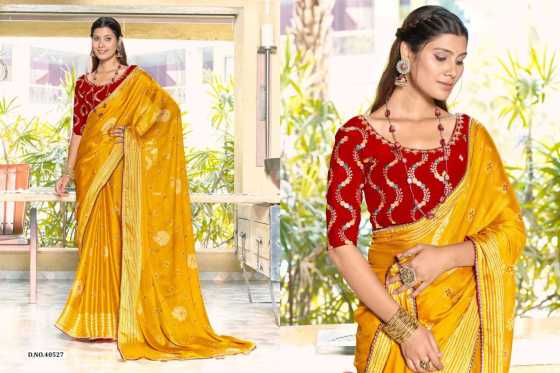 5D-DESIGNER-NAYKA-BRIGHT-MOSS-CHIFFON-WITH-FOIL-PRINT-WITH-WEAVING-BORDER-AND-WORK-BLOUSE-SAREE-CATALOGUE-2