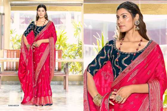 5D-DESIGNER-NAYKA-BRIGHT-MOSS-CHIFFON-WITH-FOIL-PRINT-WITH-WEAVING-BORDER-AND-WORK-BLOUSE-SAREE-CATALOGUE-4