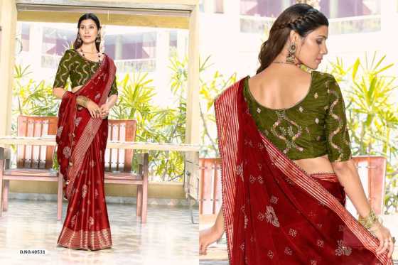 5D-DESIGNER-NAYKA-BRIGHT-MOSS-CHIFFON-WITH-FOIL-PRINT-WITH-WEAVING-BORDER-AND-WORK-BLOUSE-SAREE-CATALOGUE-6