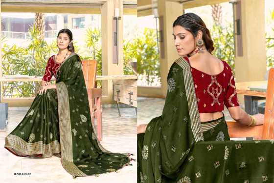 5D-DESIGNER-NAYKA-BRIGHT-MOSS-CHIFFON-WITH-FOIL-PRINT-WITH-WEAVING-BORDER-AND-WORK-BLOUSE-SAREE-CATALOGUE-7