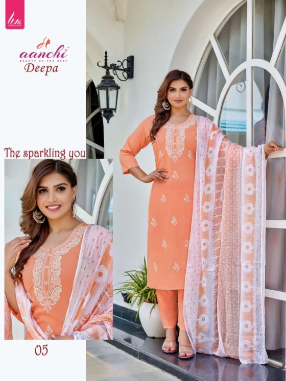 AANCHI-KURTIS-DEEPA-LIVA-REYON-TOP-BOTTOM-AND-PRINTED-DUPATTA-KURTIS-CATALOGUE-1