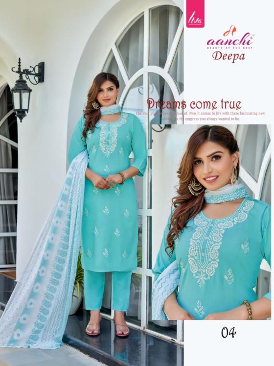 AANCHI-KURTIS-DEEPA-LIVA-REYON-TOP-BOTTOM-AND-PRINTED-DUPATTA-KURTIS-CATALOGUE-6