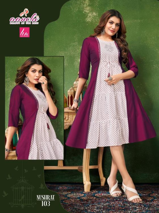 AANCHI-KURTIS-NIRSHRAT-LIVA-REYON-WITH-RANGEELA-SILK-PRINTED-INNER-WITH-ATTACH-DIAMOND-WORK-FULL-COAT-DESIGNER-KURTI-CATALOGUE-1