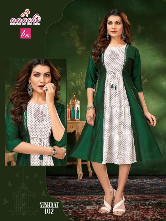 AANCHI-KURTIS-NIRSHRAT-LIVA-REYON-WITH-RANGEELA-SILK-PRINTED-INNER-WITH-ATTACH-DIAMOND-WORK-FULL-COAT-DESIGNER-KURTI-CATALOGUE-2