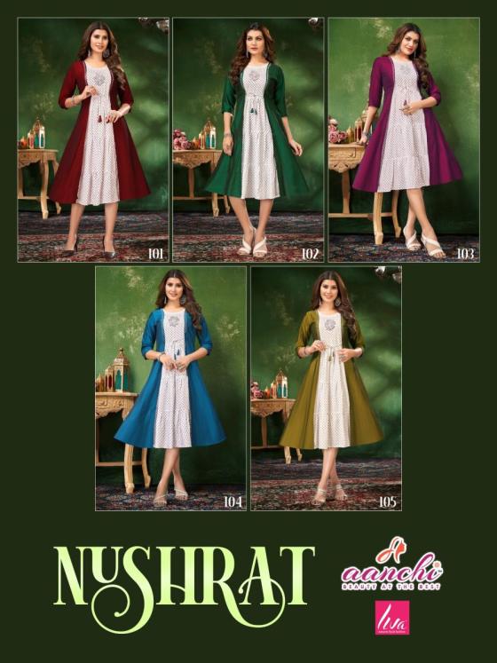 AANCHI-KURTIS-NIRSHRAT-LIVA-REYON-WITH-RANGEELA-SILK-PRINTED-INNER-WITH-ATTACH-DIAMOND-WORK-FULL-COAT-DESIGNER-KURTI-CATALOGUE-4