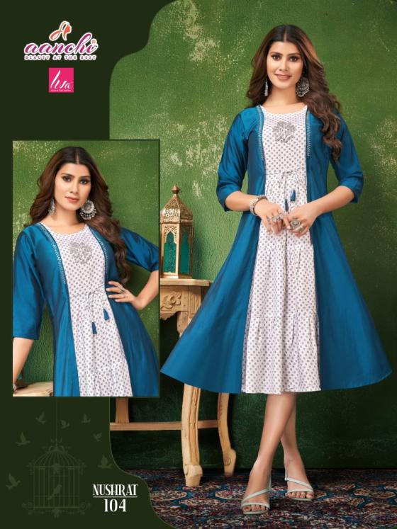 AANCHI-KURTIS-NIRSHRAT-LIVA-REYON-WITH-RANGEELA-SILK-PRINTED-INNER-WITH-ATTACH-DIAMOND-WORK-FULL-COAT-DESIGNER-KURTI-CATALOGUE-8