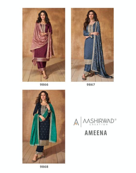 AASHIRWAD-CREATION-AMEENA-PREMIUM-SILK-STITCHED-KURTI-PLAZZO-READYMADE-CATALOGUE-11