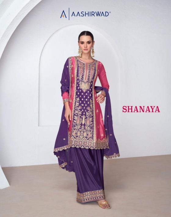 AASHIRWAD-CREATION-SHANAYA-PREMIUM-CHINNON-SILK-FREE-SIZE-STITCH-KURTI-PLAZZO-DUPATTA-CATALOGUE-1