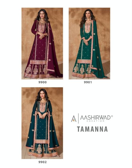 AASHIRWAD-TAMANNA-SERIES-9900-TO-9902-PREMIUM-SILK-RADTMADE-FREE-SIZE-STITCH-BEAUTIFUL-DRESS-CATALOGUE-1