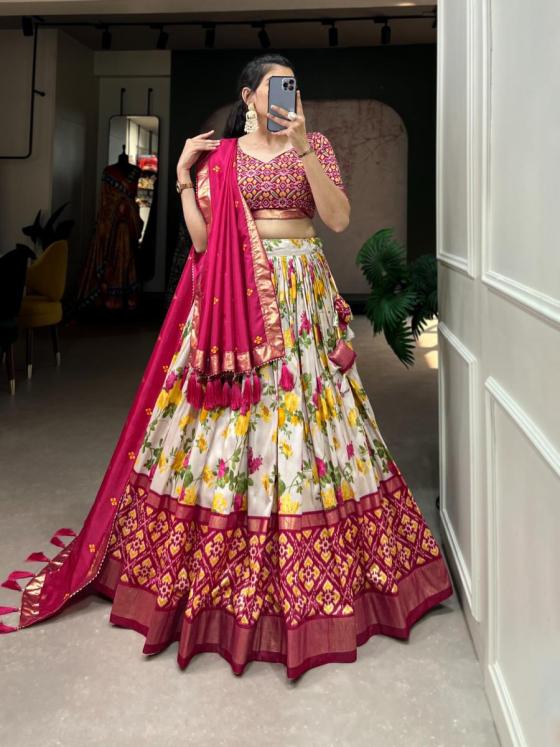 AAWIYA-TUSSAR-SILK-WITH-FLORAL-AND-PATOLA-PRINT-WITH-FOIL-PRINT-WORK-BEAUTIFUL-AND-DESIGNER-LEHENGA-CHOLI-COLLECTION-6