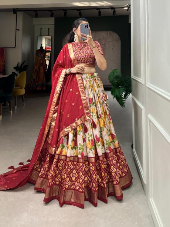 AAWIYA-TUSSAR-SILK-WITH-FLORAL-AND-PATOLA-PRINT-WITH-FOIL-PRINT-WORK-BEAUTIFUL-AND-DESIGNER-LEHENGA-CHOLI-COLLECTION-8