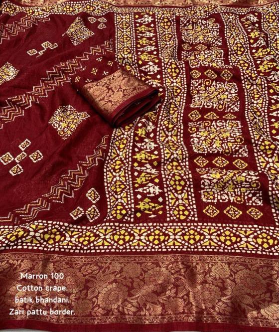 AKRUTI-FASHION-BEST-SELLER-AK-BATIK-BANDANI-SOFT-COTTON-CRAPE-SAREE-WITH-BATIK-BENDEZ-STYLE-PRINT-WITH-ZARI-WOVWN-JACQUARD-BORDER-SAREE-CATALOGUE-10