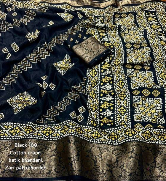 AKRUTI-FASHION-BEST-SELLER-AK-BATIK-BANDANI-SOFT-COTTON-CRAPE-SAREE-WITH-BATIK-BENDEZ-STYLE-PRINT-WITH-ZARI-WOVWN-JACQUARD-BORDER-SAREE-CATALOGUE-5