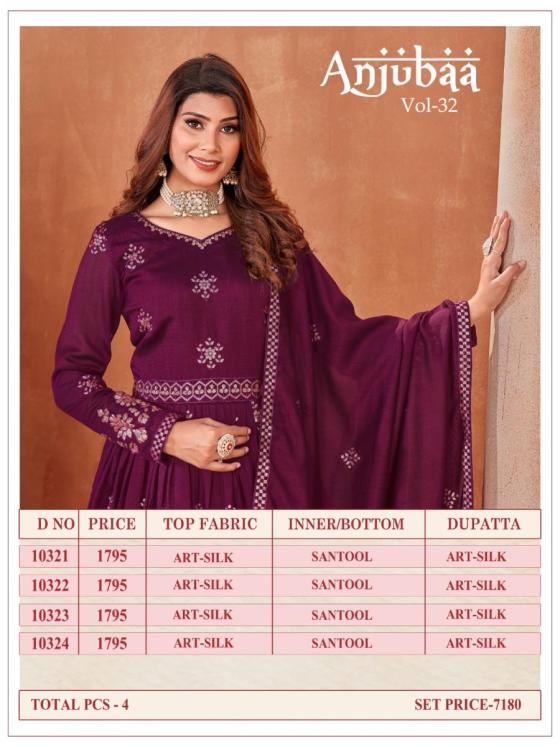 ANJUBAA-VOL-32-SERIES-10321-TO-10324-ART-SILK-READYMADE-STITCHED-KURTI-CATALOGUE-9