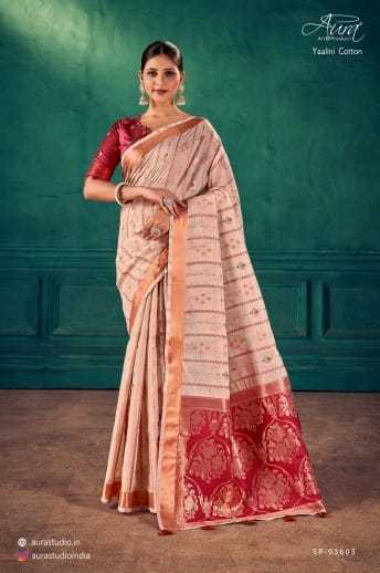 AURA-YAALINI-COTTON-SOFT-COTTON-WITH-CONTRAST-BLOUSE-SAREE-CATALOGUE-11