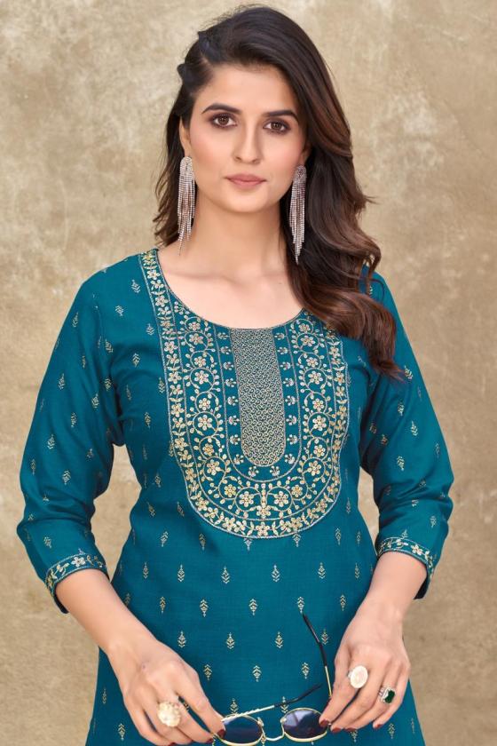 BANWERY-KEERTHI-MAGIC-SLUB-EMBROIDERY-NACK-WITH-LACE-FOIL-PRINT-KURTI-CATALOGUE-12