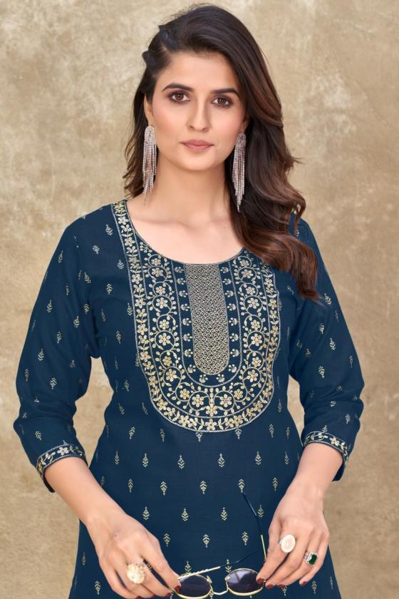 BANWERY-KEERTHI-MAGIC-SLUB-EMBROIDERY-NACK-WITH-LACE-FOIL-PRINT-KURTI-CATALOGUE-6