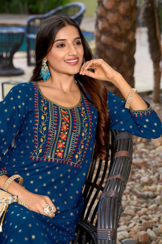 BANWERY-NITYA-RAYON-GOLD-PRINT-NECK-EMBROISERY-WORK-WITH-LACE-BEAUTIFUL-KURTI-CATALOUGE-1