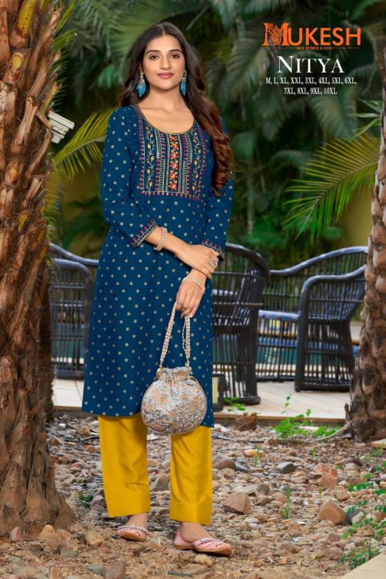 BANWERY-NITYA-RAYON-GOLD-PRINT-NECK-EMBROISERY-WORK-WITH-LACE-BEAUTIFUL-KURTI-CATALOUGE-8