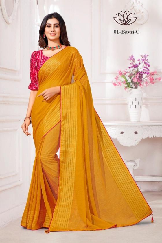 BAWRI-1-HALDI-AND-FUNCTIONS-SPECIAL-SAREE-IN-NILGIRI-CHIFFON-WITH-COTTON-BANDHANI-BLOUSE-SAREE-COLLECTION-1