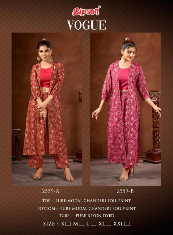 BIPSON-FACTORY-OUTLET-VOGUE-2559-PURE-MODAL-CHANDERI-FOIL-PRINT-BEAUTIFUL-KURTI-PANT-WITH-TUBE-CATALOGUE-2