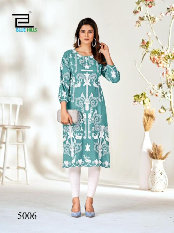 BLUE-HILS-KIARA-VOL-5-RAYON-14-KG-WITH-LUCKHNAVI-WORK-BALLOON-SLEEVES-LOOK-WITH-WORK-KURTI-CATALOGUE-3