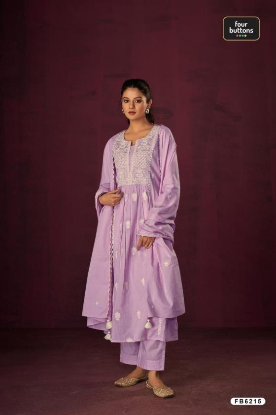 FOUR-BUTTONS-SKDSET-COTTON-MUL-FABRIC-WITH-A-LINE-CUT-AND-INTRICATE-EMBROIDERY-DESIGN-KURTI-PANT-DUPATTA-CATLOG-2