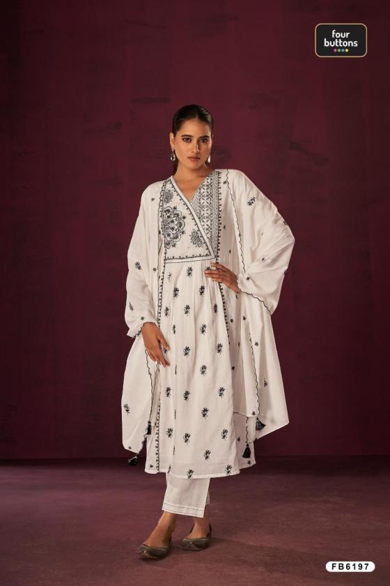 FOUR-BUTTONS-SKDSET-COTTON-MUL-FABRIC-WITH-A-LINE-CUT-AND-INTRICATE-EMBROIDERY-DESIGN-KURTI-PANT-DUPATTA-CATLOG-5