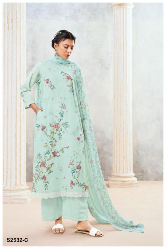 GANAGA-EMINE-2532-PREMIUM-COTTON-LINEN-PRINTED-WITH-EMNROIDERY-HAND-WORK-EMBROIDERY-DAMAN-LACE-DRESS-MATERIAL-CATALOGUE-3