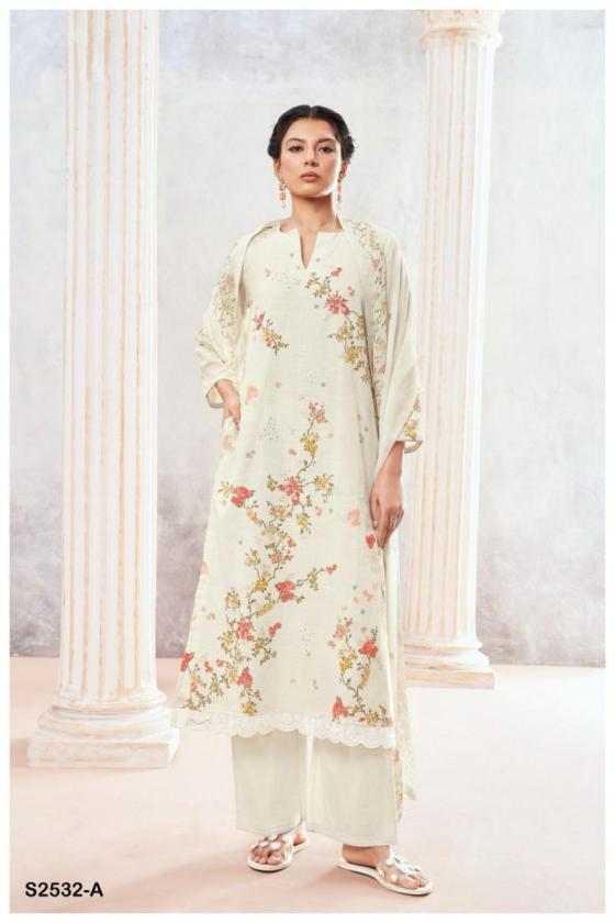 GANAGA-EMINE-2532-PREMIUM-COTTON-LINEN-PRINTED-WITH-EMNROIDERY-HAND-WORK-EMBROIDERY-DAMAN-LACE-DRESS-MATERIAL-CATALOGUE-7