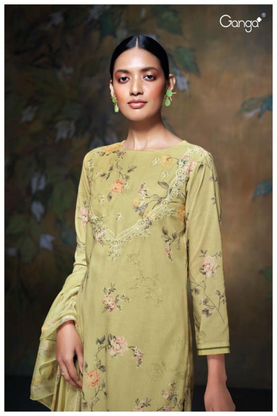 GANGA-AGAMYA-2657-PREMIUM-SPUN-LINEN-JACQAURD-PRINTED-WITH-EMBROIDERY-EMB-LACE-DAMAN-SOLID-1