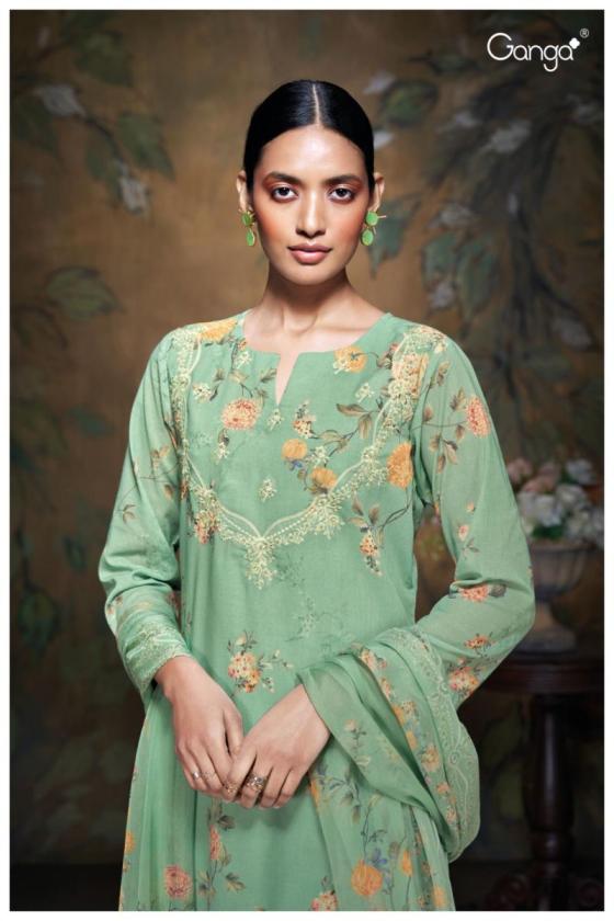 GANGA-AGAMYA-2657-PREMIUM-SPUN-LINEN-JACQAURD-PRINTED-WITH-EMBROIDERY-EMB-LACE-DAMAN-SOLID-3