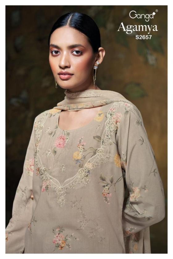 GANGA-AGAMYA-2657-PREMIUM-SPUN-LINEN-JACQAURD-PRINTED-WITH-EMBROIDERY-EMB-LACE-DAMAN-SOLID-6