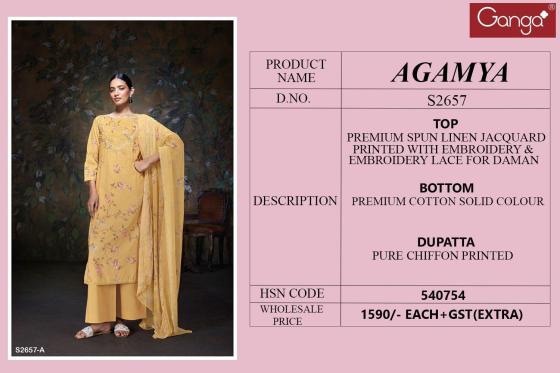 GANGA-AGAMYA-2657-PREMIUM-SPUN-LINEN-JACQAURD-PRINTED-WITH-EMBROIDERY-EMB-LACE-DAMAN-SOLID-7