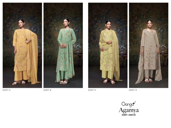 GANGA-AGAMYA-2657-PREMIUM-SPUN-LINEN-JACQAURD-PRINTED-WITH-EMBROIDERY-EMB-LACE-DAMAN-SOLID-8