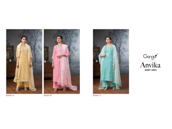 GANGA-ANVIKA-2597-PREMIUM-COTTON-LINEN-PRINTED-WITH-EMBROIDERY-AND-COTTON-GPO-LACE-BORDER-AND-8