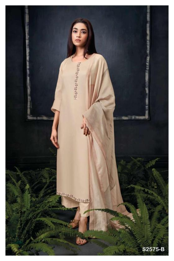 GANGA-BHARVI-2575-PREMIUM-COTTON-SILK-SOLID-WITH-PRINTED-NECK-AND-DAMAN-BORDER-PURE-CHIFFON-PEINTED-DUPATTA-DRESS-MATERIAL-CATALOGUE-2