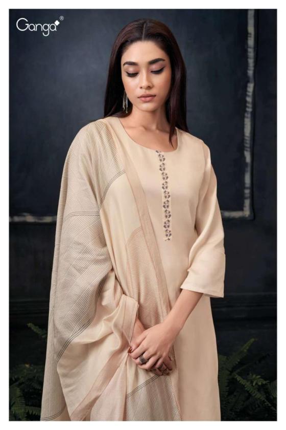 GANGA-BHARVI-2575-PREMIUM-COTTON-SILK-SOLID-WITH-PRINTED-NECK-AND-DAMAN-BORDER-PURE-CHIFFON-PEINTED-DUPATTA-DRESS-MATERIAL-CATALOGUE-4