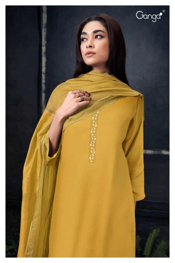 GANGA-BHARVI-2575-PREMIUM-COTTON-SILK-SOLID-WITH-PRINTED-NECK-AND-DAMAN-BORDER-PURE-CHIFFON-PEINTED-DUPATTA-DRESS-MATERIAL-CATALOGUE-7