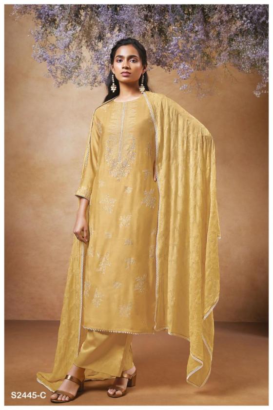 GANGA-BROOK-2445-PREMIUM-BEMBERG-SILK-SOLID-WITH-EMBROIDERY-HAND-WORK-COTTON-LACE-AND-5