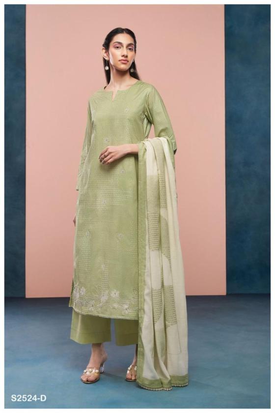 GANGA-DALLYN-2524-PEMIUM-COTTON-PRINTED-WITH-EMBROIDERY-HAND-WORK-AND-COTTON-LACE-FOR-DAMAN-DRESS-MATERIAL-CATALOGUE-1