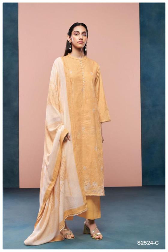 GANGA-DALLYN-2524-PEMIUM-COTTON-PRINTED-WITH-EMBROIDERY-HAND-WORK-AND-COTTON-LACE-FOR-DAMAN-DRESS-MATERIAL-CATALOGUE-3