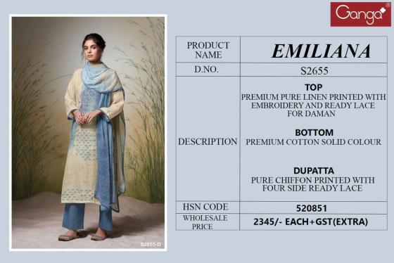 GANGA-EMILIANA-2655-PREMIUM-PURE-LINEN-PRINTED-WITH-EMBROIDERY-AND-READY-LACE-FOR-DMAN-COTTON-2