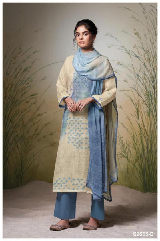 GANGA-EMILIANA-2655-PREMIUM-PURE-LINEN-PRINTED-WITH-EMBROIDERY-AND-READY-LACE-FOR-DMAN-COTTON-3