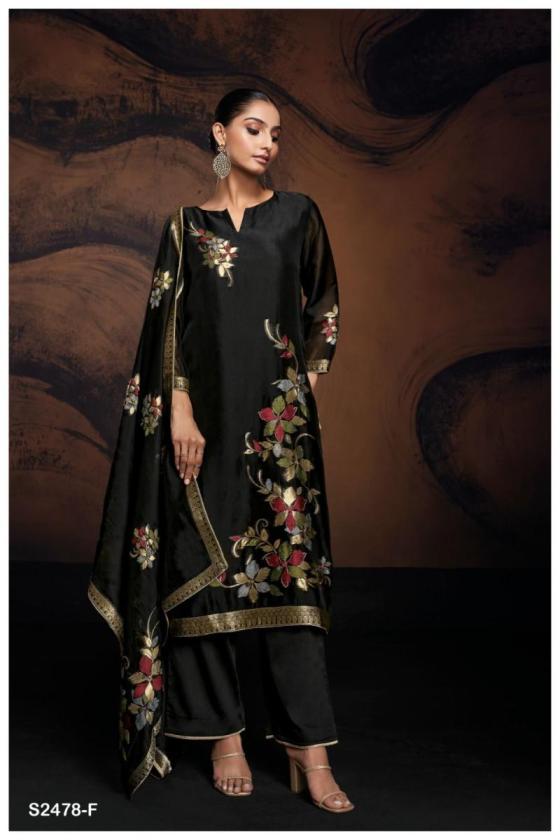 GANGA-EVANIA-2478-PREMIUM-VISCOSE-WOVEN-SILK-JACQUARD-WITH-HAND-WORK-AND-READY-LACE-ON-DAMAN-DRESS-MATERIAL-CATALOGUE-4