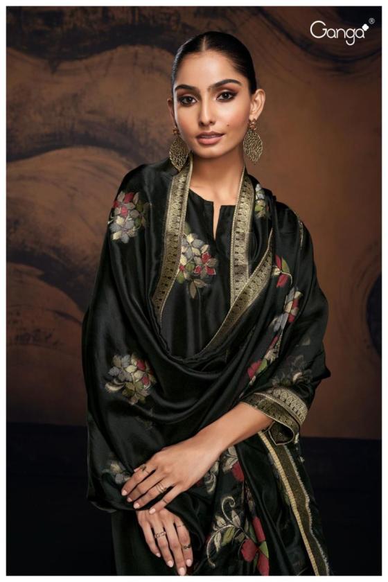 GANGA-EVANIA-2478-PREMIUM-VISCOSE-WOVEN-SILK-JACQUARD-WITH-HAND-WORK-AND-READY-LACE-ON-DAMAN-DRESS-MATERIAL-CATALOGUE-5