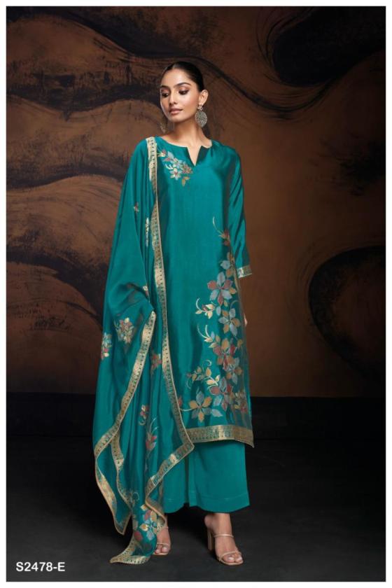 GANGA-EVANIA-2478-PREMIUM-VISCOSE-WOVEN-SILK-JACQUARD-WITH-HAND-WORK-AND-READY-LACE-ON-DAMAN-DRESS-MATERIAL-CATALOGUE-6