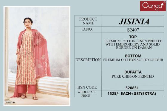 GANGA-JISINIA-2407-PREMIUM-COTTON-LINEN-PRINTED-WITH-EMBROIDERY-AND-SOLID-BORDER-ON-DAMAN-DRESS-MATERIAL-CATALOGUE-1